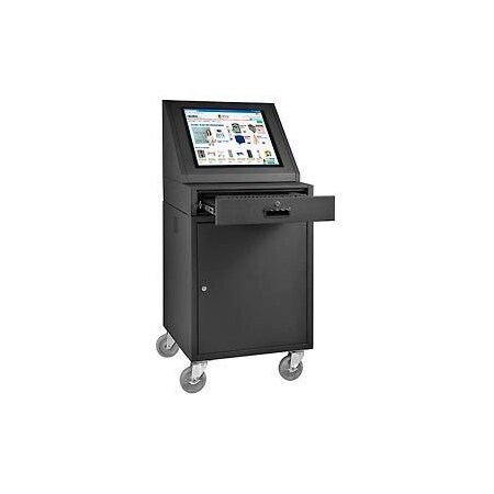 GLOBAL EQUIPMENT LCD Mobile Console Computer Cabinet, Black 273115BK